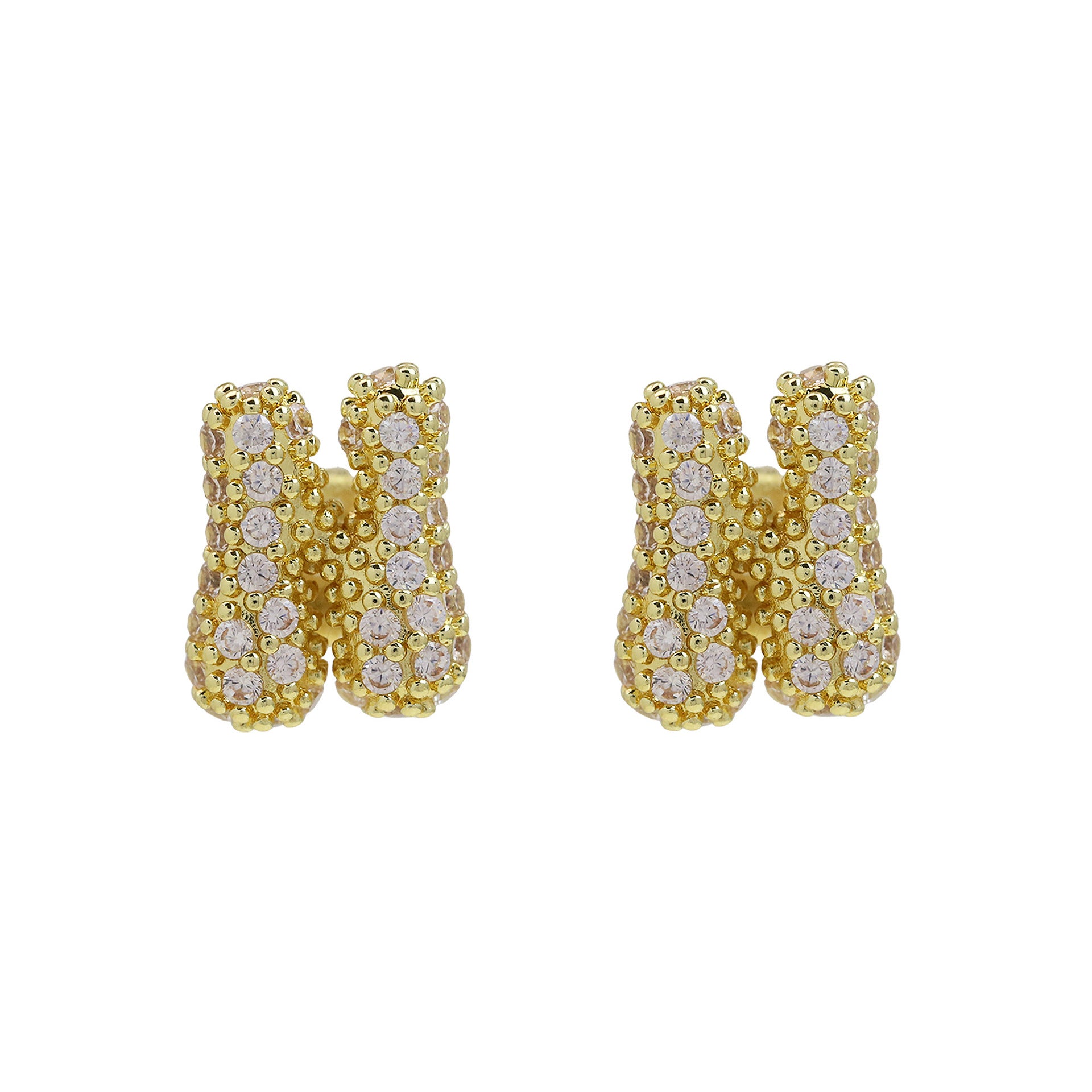 Lillyann Zircon Bubble Letter Earrings - N [552WZ25X]