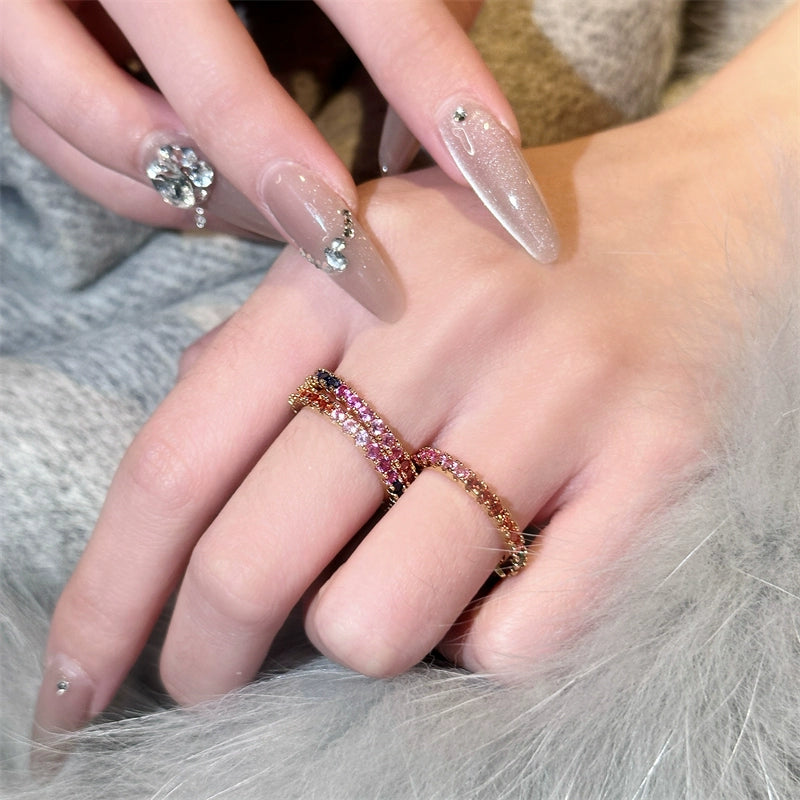 Brylee Rainbow Stacking Ring - Rainbow Zircon Ring [MN9LP2M6]