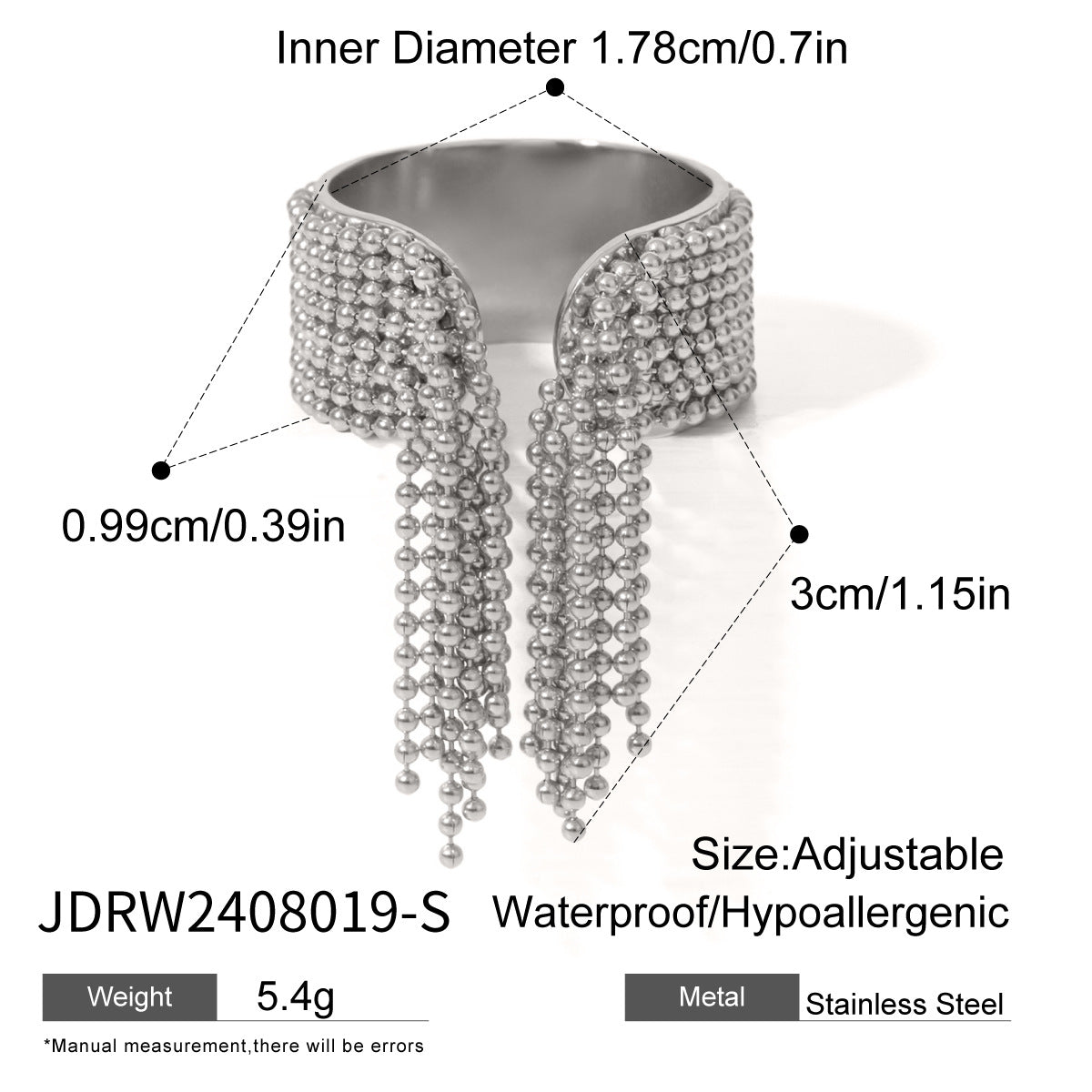 Mylene Tassel Chain Ring - JDRW2408019-S [KDJ7TH87]