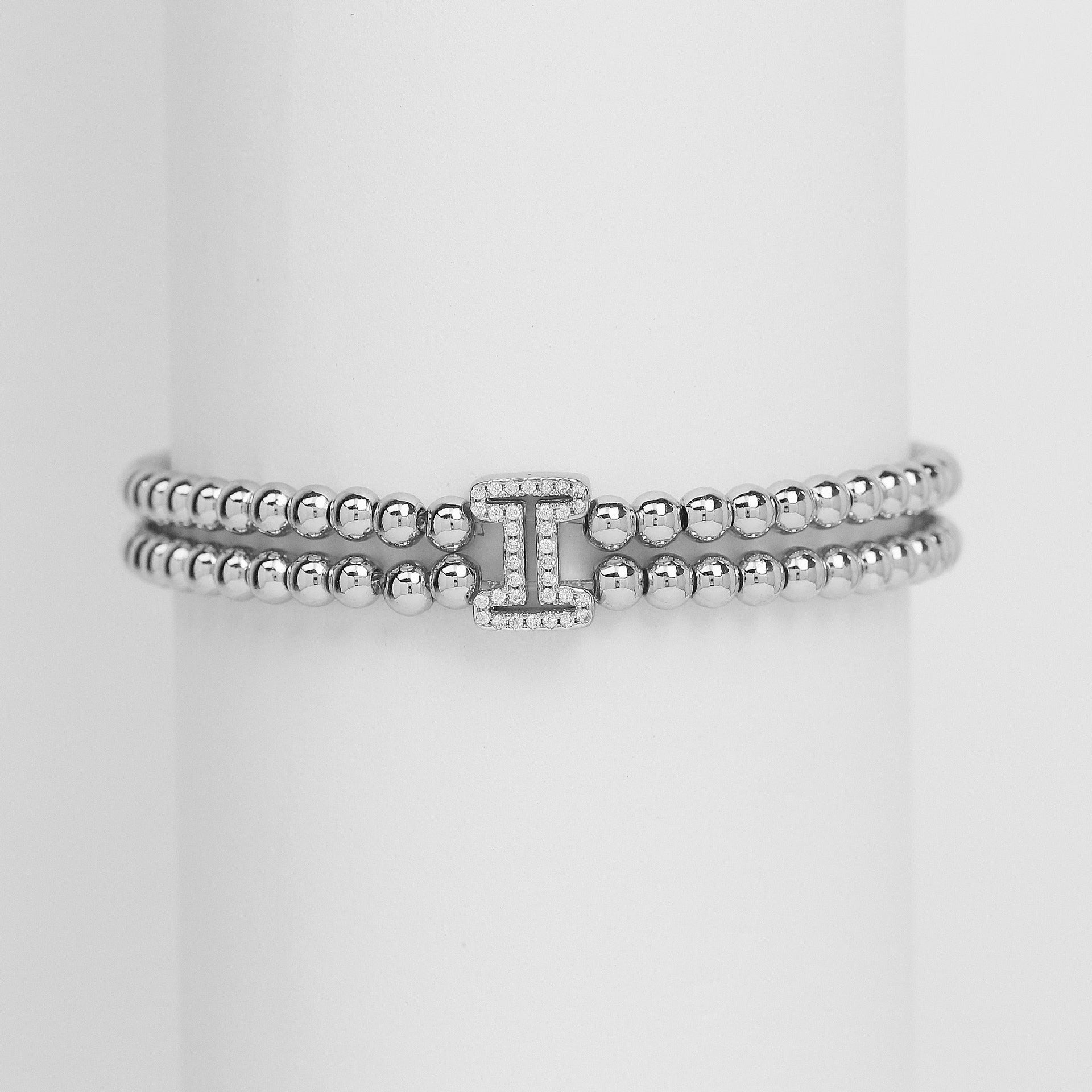 Alexandra Bubble Initial Bracelet - Silver I [Z8SIGBTR]