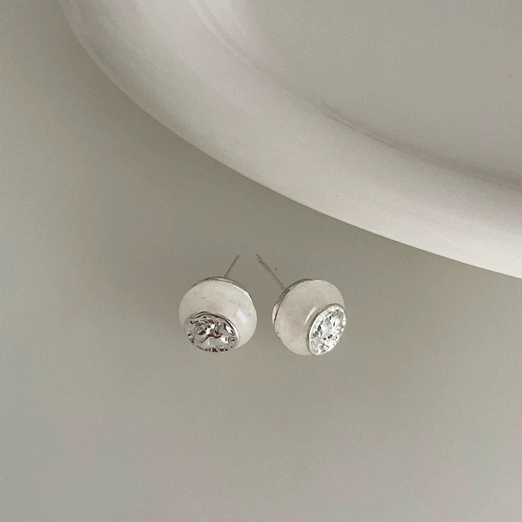 Soleil Organic Stud Earrings - Silver
