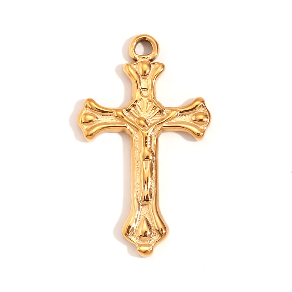 Kalayah Geometric Celestial Charms - Crucified Jesus Cross Pendant [EKKDJFPW]