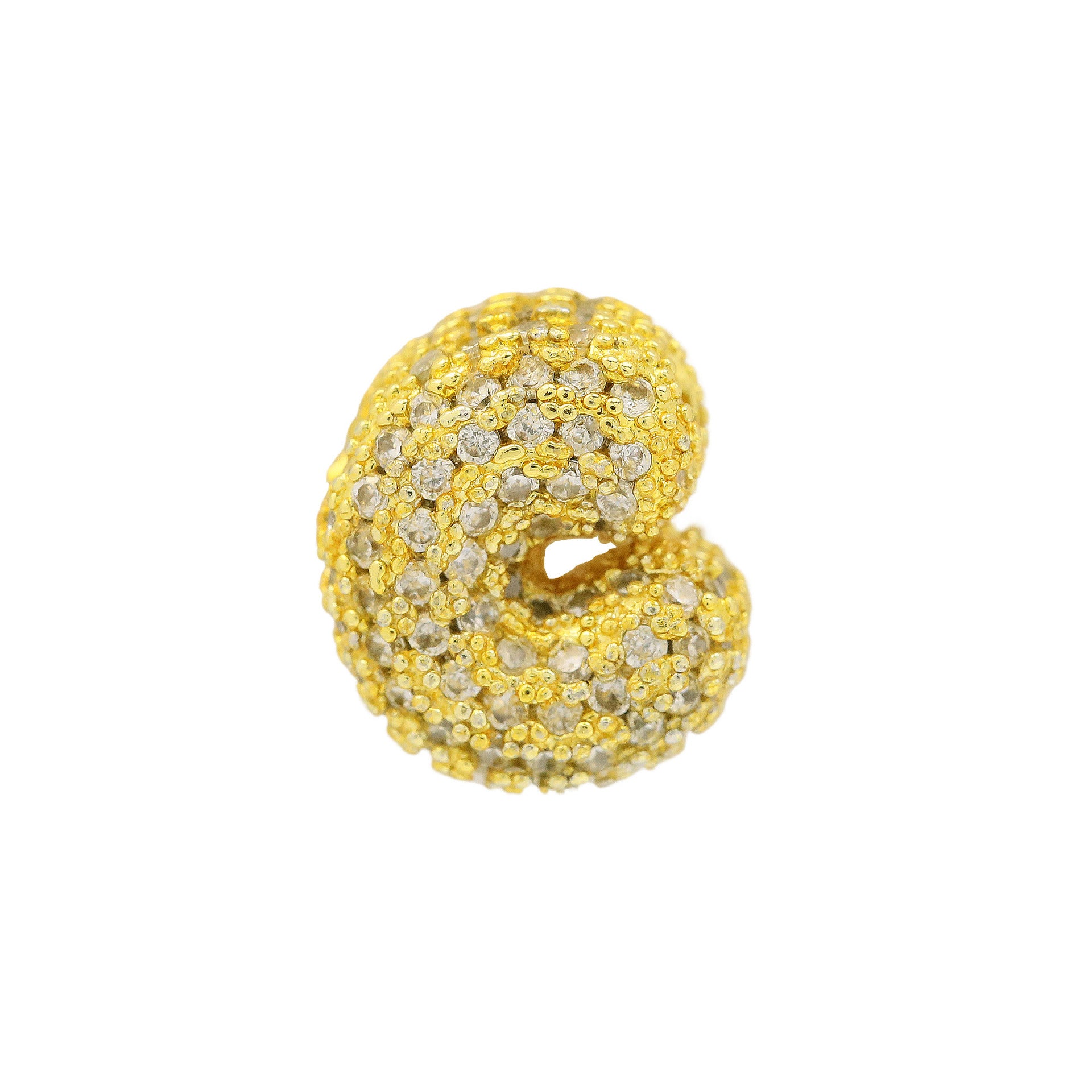 Jehlani Zircon Bubble Letter Necklace - Gold C Pendant [DA4SQJAP]
