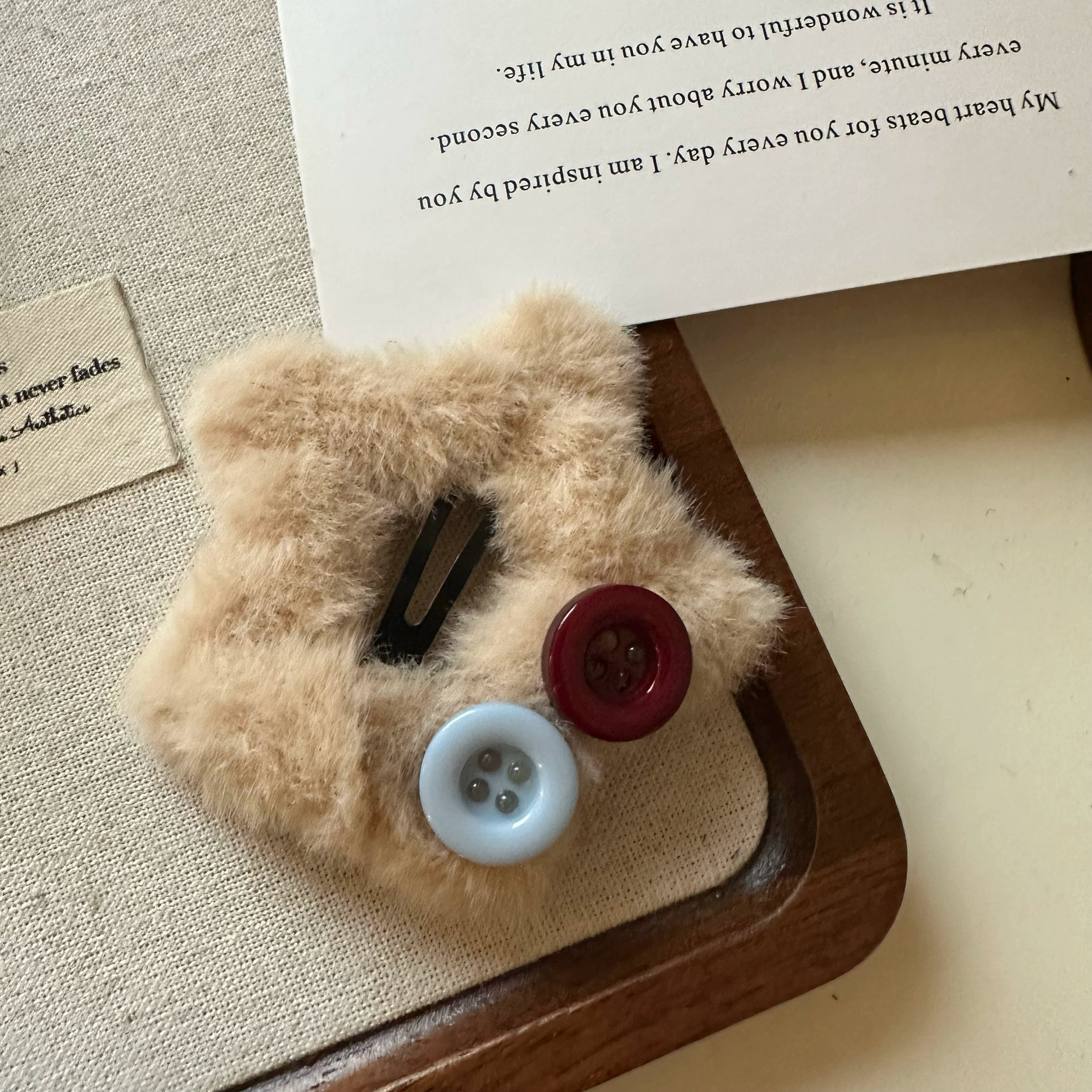 Tierney Plush Star Hair Clip - Beige [OOTECXNA]
