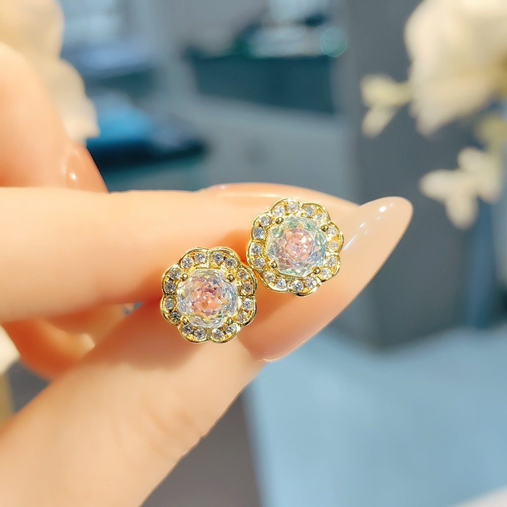 Mayleen Rose Gemstone Jewelry Set - Dazzling Diamond Color Earrings [OJ2Z6RNG]