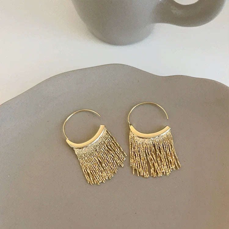 Kayce Tassel Drop Earrings - Gold