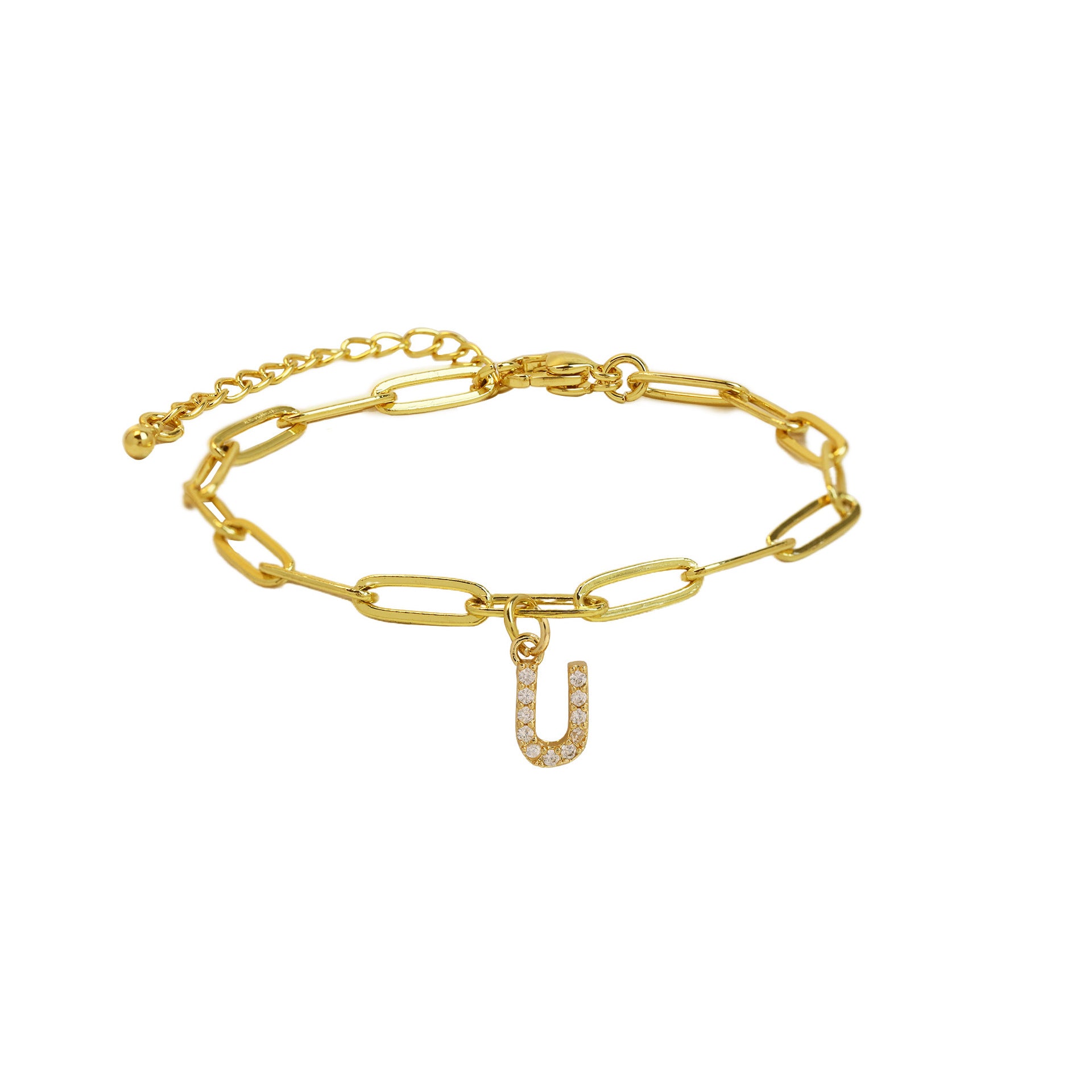 Jenessa Micro Inlay Letter Bracelet - U [0ZZBHS2A]