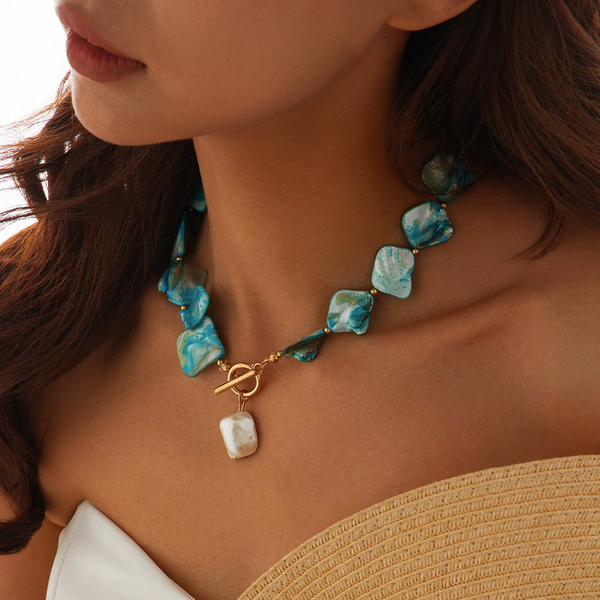 Ashtynn Ocean Charm Set - 03 Necklace Blue [5VQ92WYA]