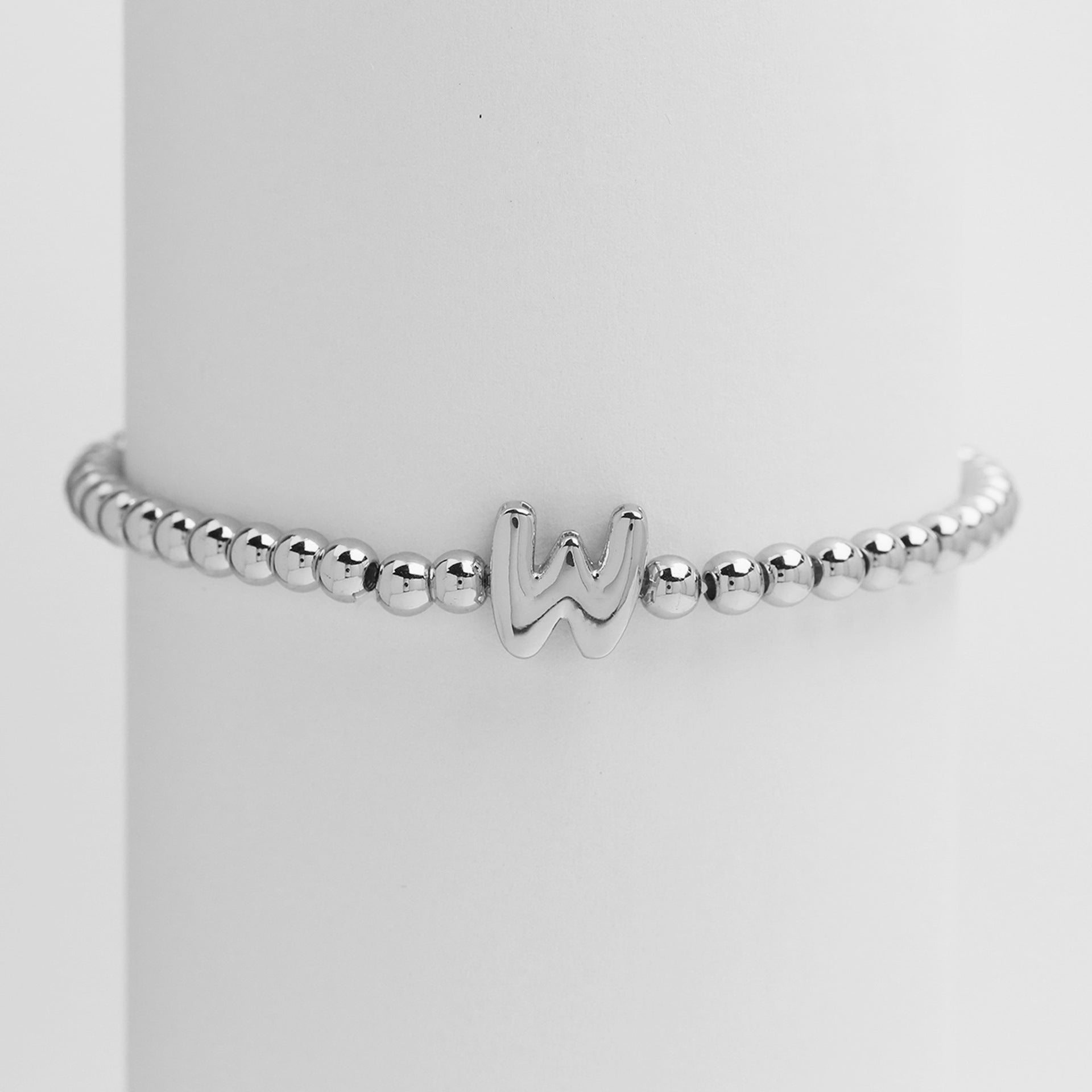Jorie Polished Letter Bracelet - Silver W [IZD2XF78]