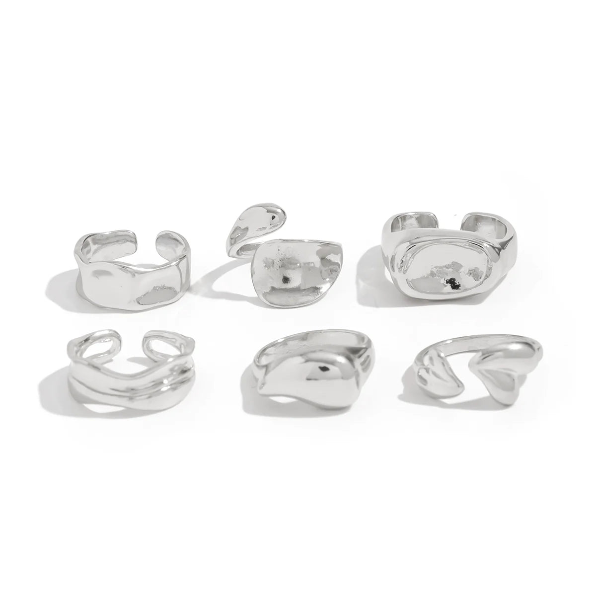Saachi Stackable Open Ring Set - Silver