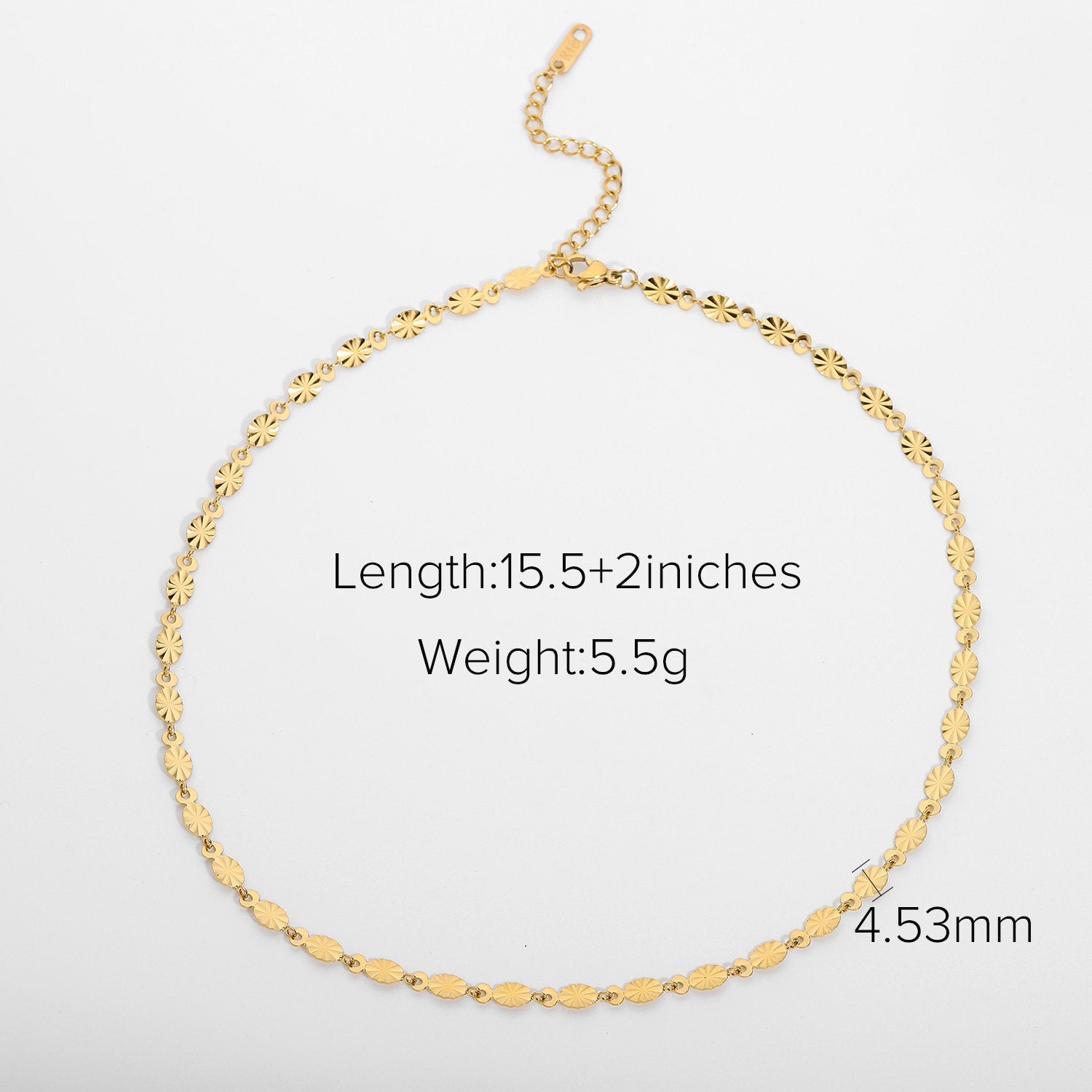 Miryam Gold Geometric Chain Necklace - JDN20161 [723JSGJP]