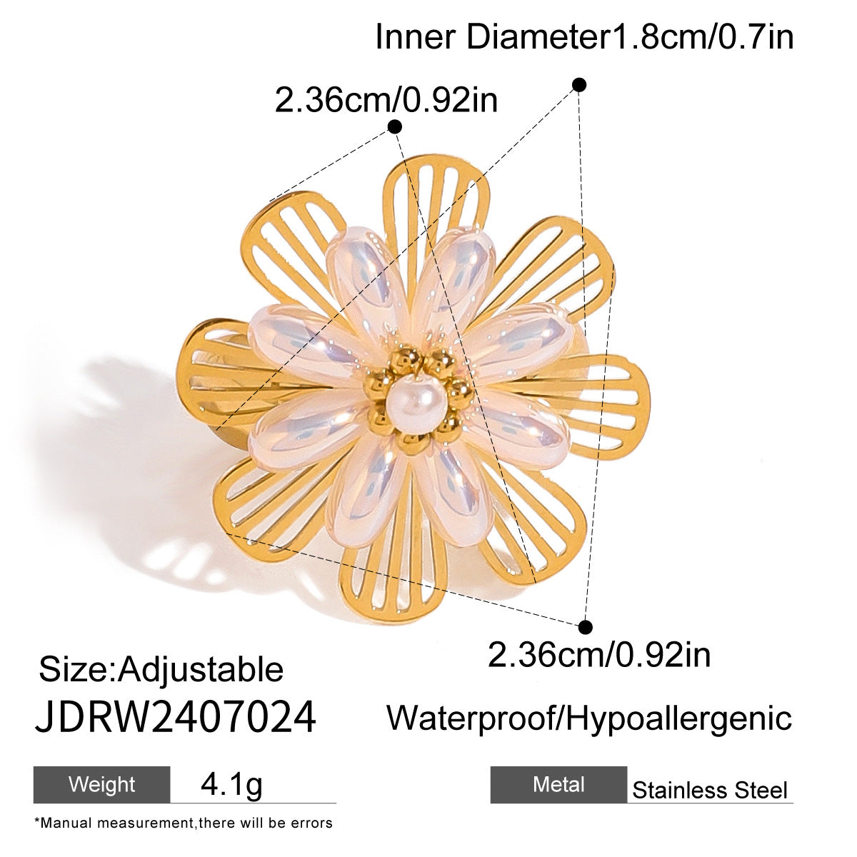 Arlynn Natural Stone Steel Ring - JDRW2407024 [3JXC90FT]