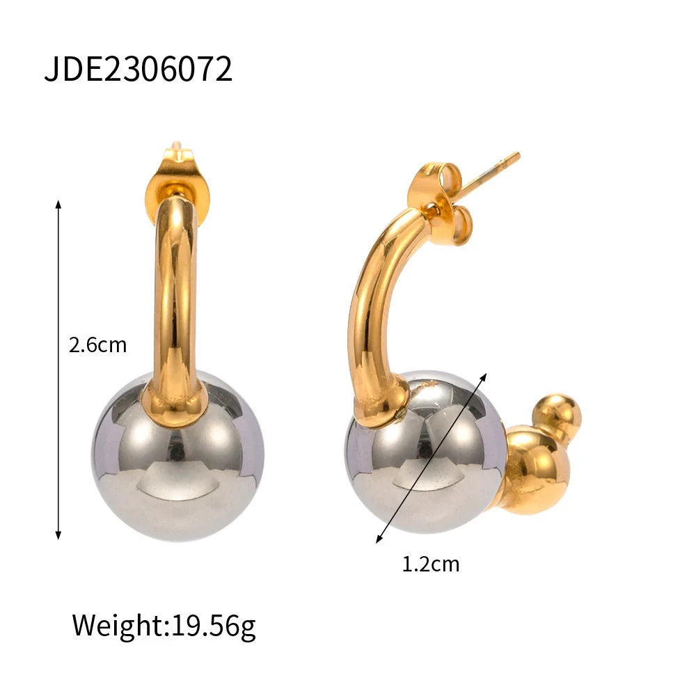 Juliana Two-Tone Stud Earrings - JDE2306072