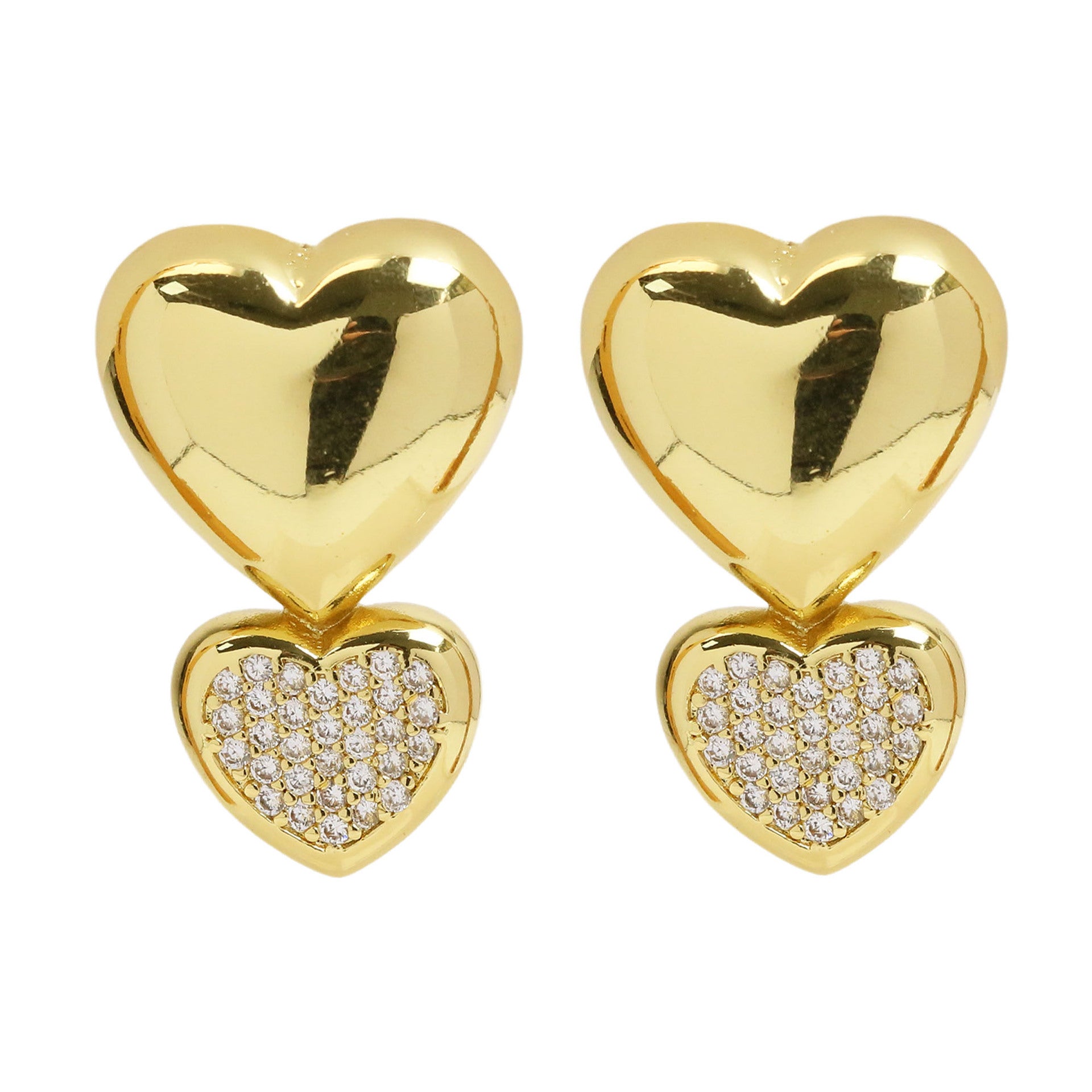 Sonny Smooth Heart Studs - Gold-Tone [8G13AFPZ]