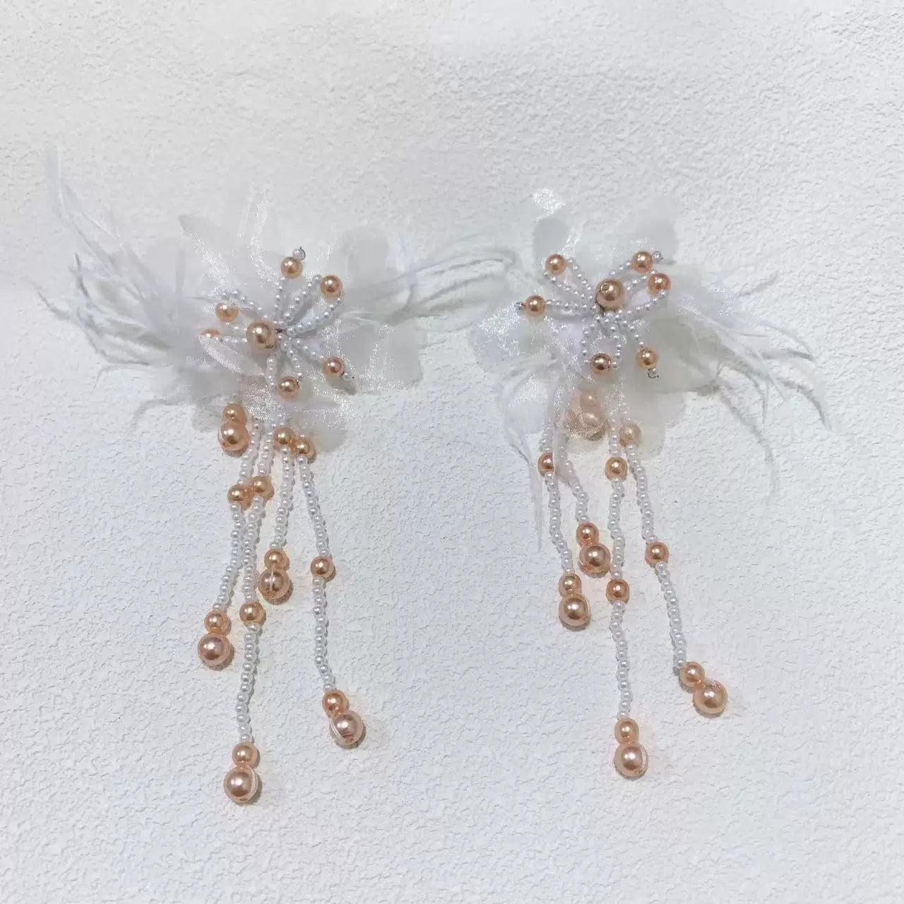 Echo Butterfly Pearl Ear Clips - Butterfly Tassel Ear Clips