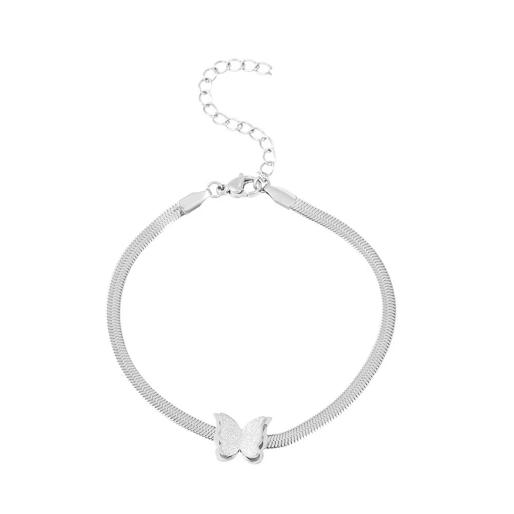 Kadence Butterfly Tassel Choker - Steel Bracelet
