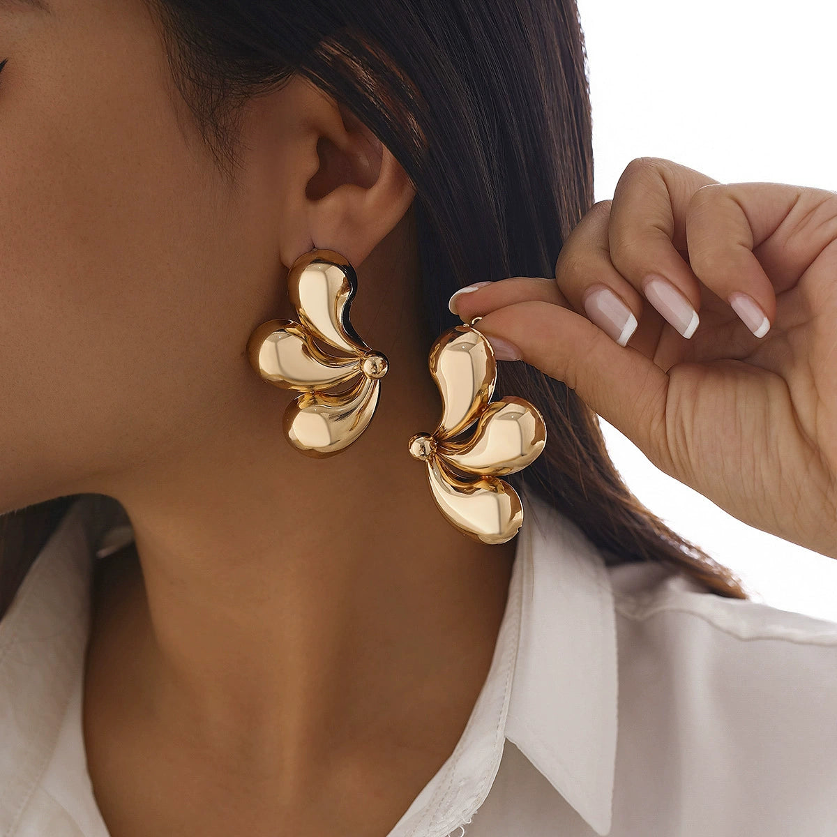 Sonora Glossy Drop Earrings - Style 09 Gold [WHCX0DJD]