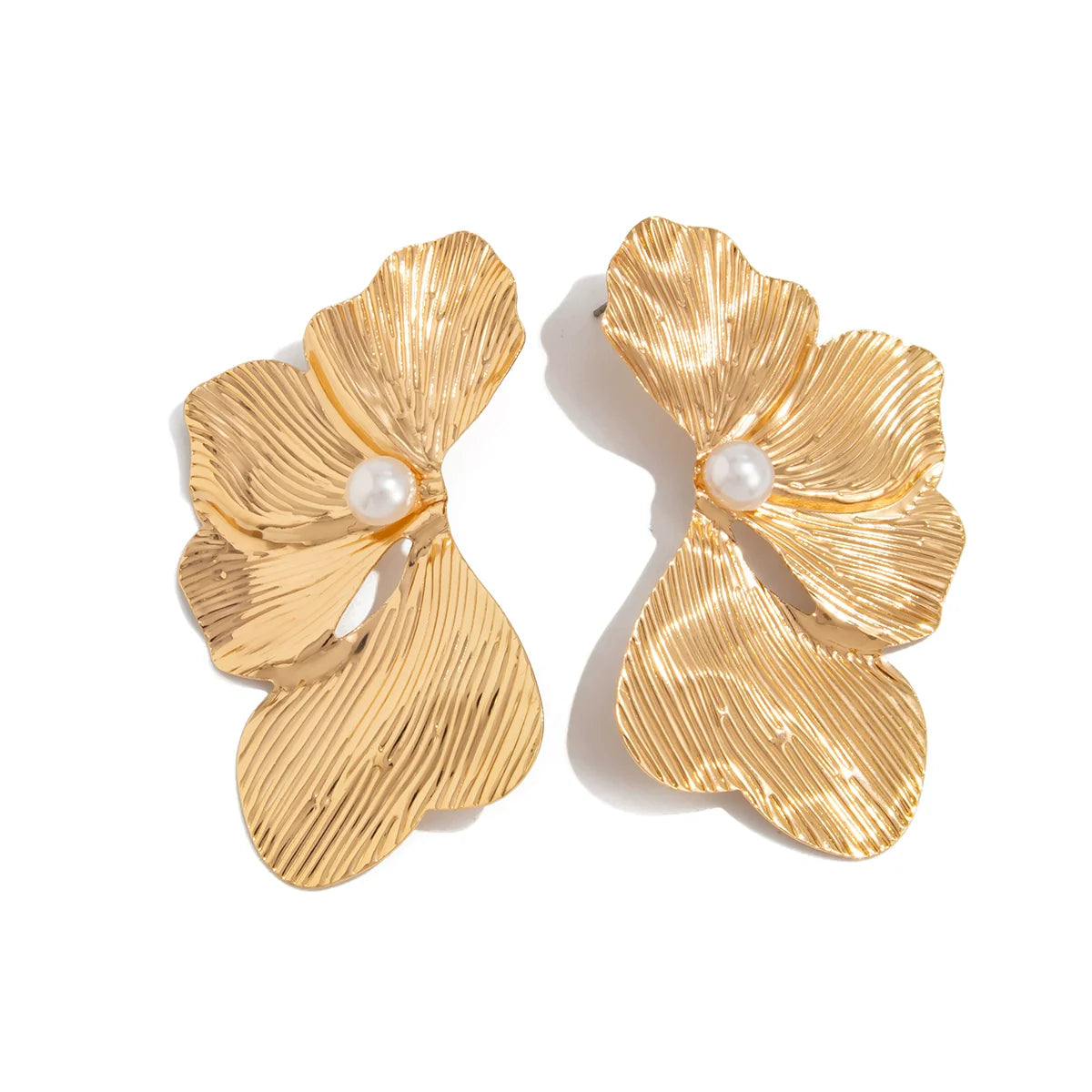 Esmeralda Pearl Bloom Earrings - Gold