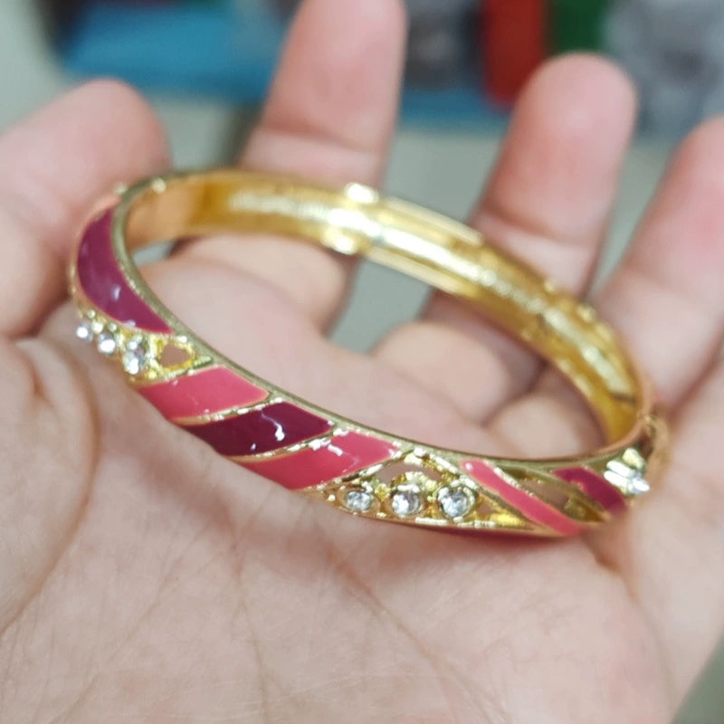 Kayci Enamel Glaze Bangle - Dark Pink [2U8PJJV1]
