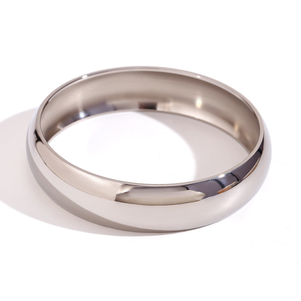 Carissa Polished Cuff Bracelet - 15mm Width, 60mm Inner Diameter - Silver [K8YRS22B]