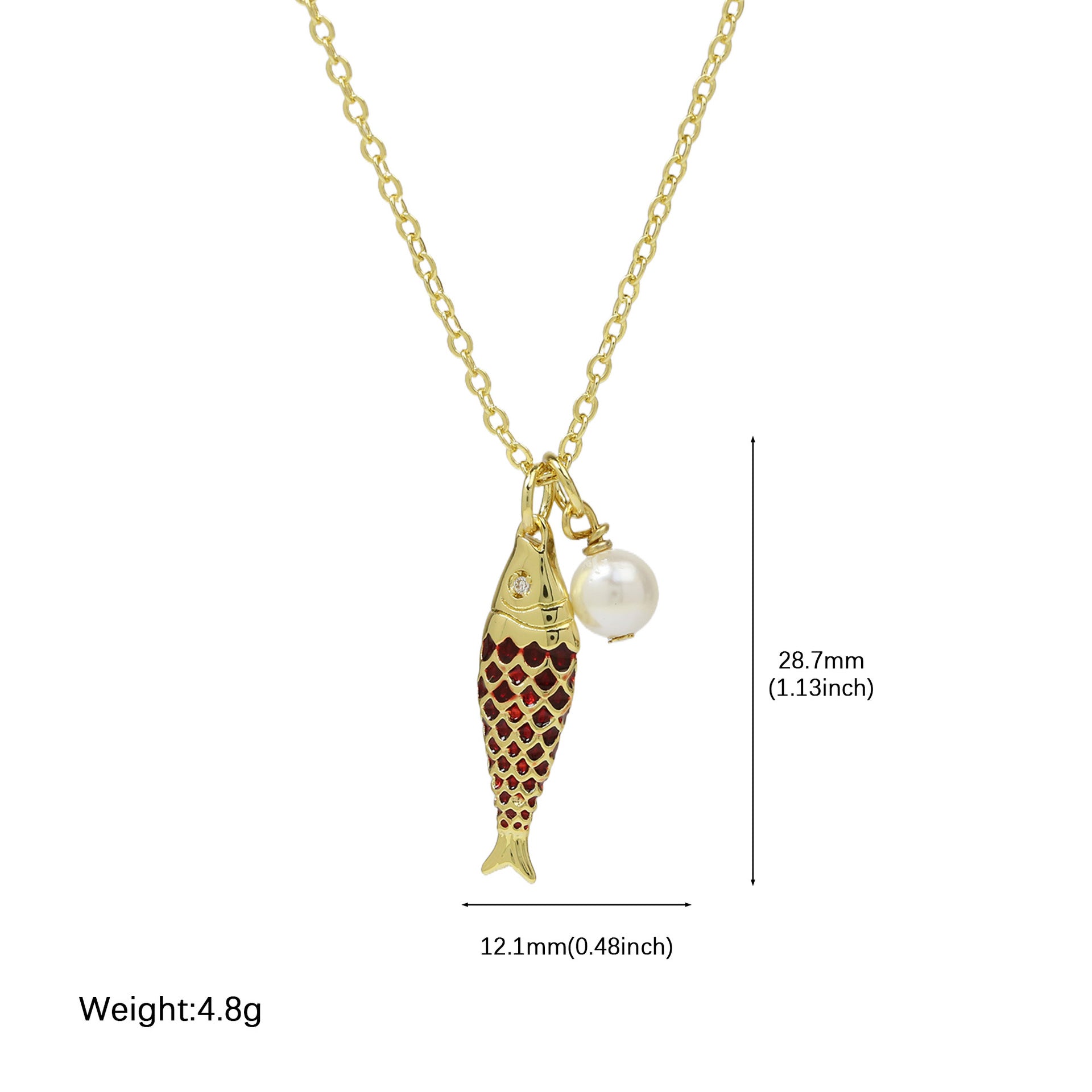 Giulianna Brass Tropical Fish Necklace - Red Fish [P5G2X8LL]