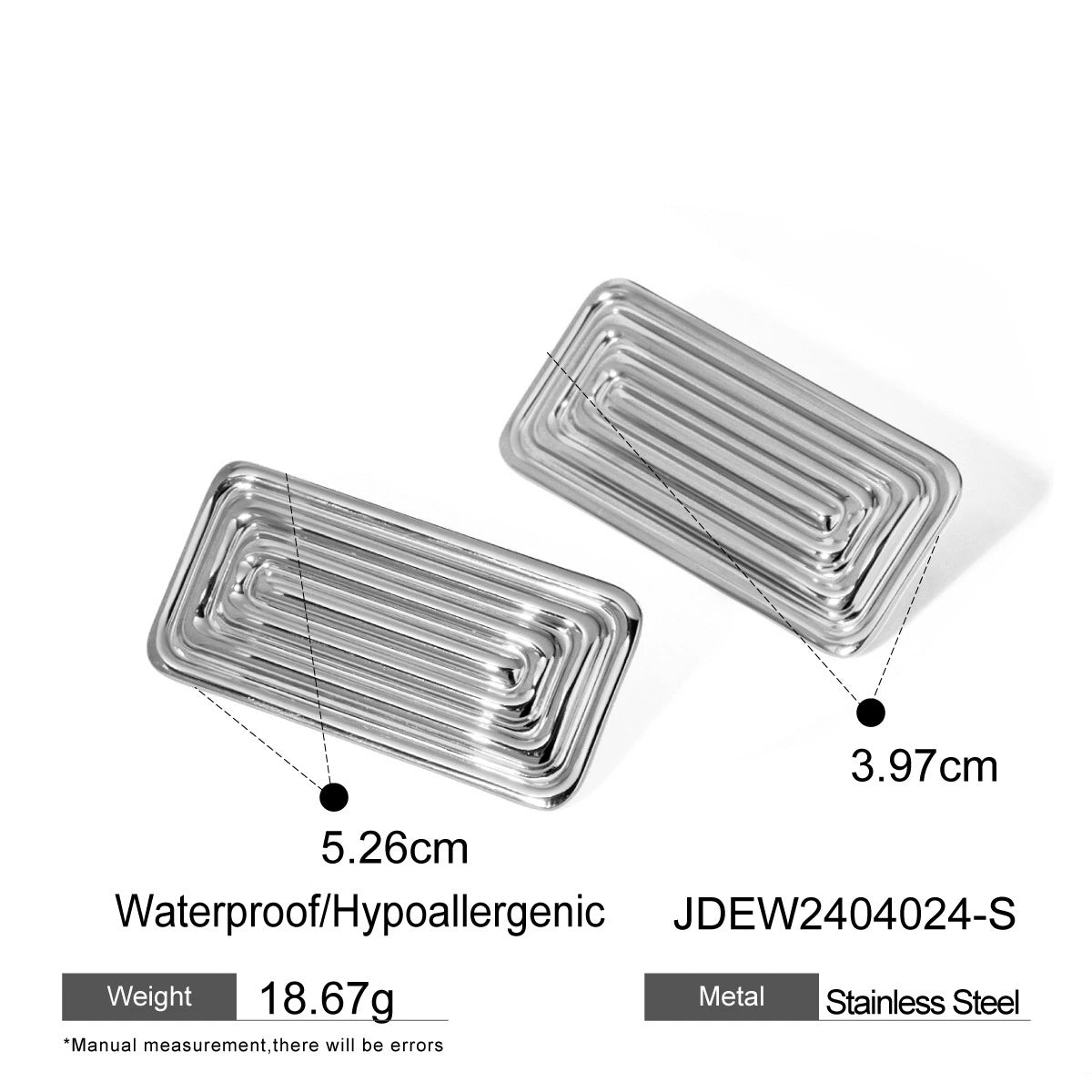 Malinda Geometric Link Earrings - JDEW2404024-S [6K1OU4BQ]