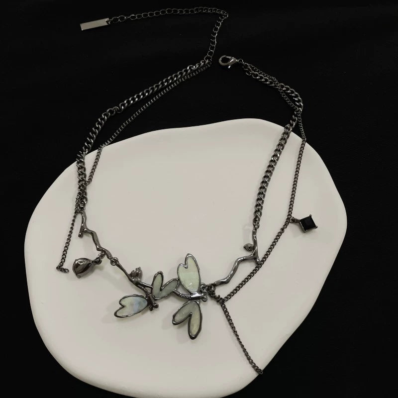 Adaeze Gunmetal Dragonfly Choker - Dragonfly Necklace [0KSZN4LW]