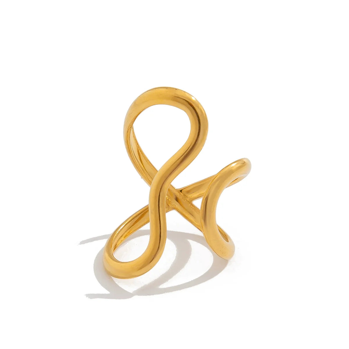 Soliana Abstract Line Ring - Light Gold
