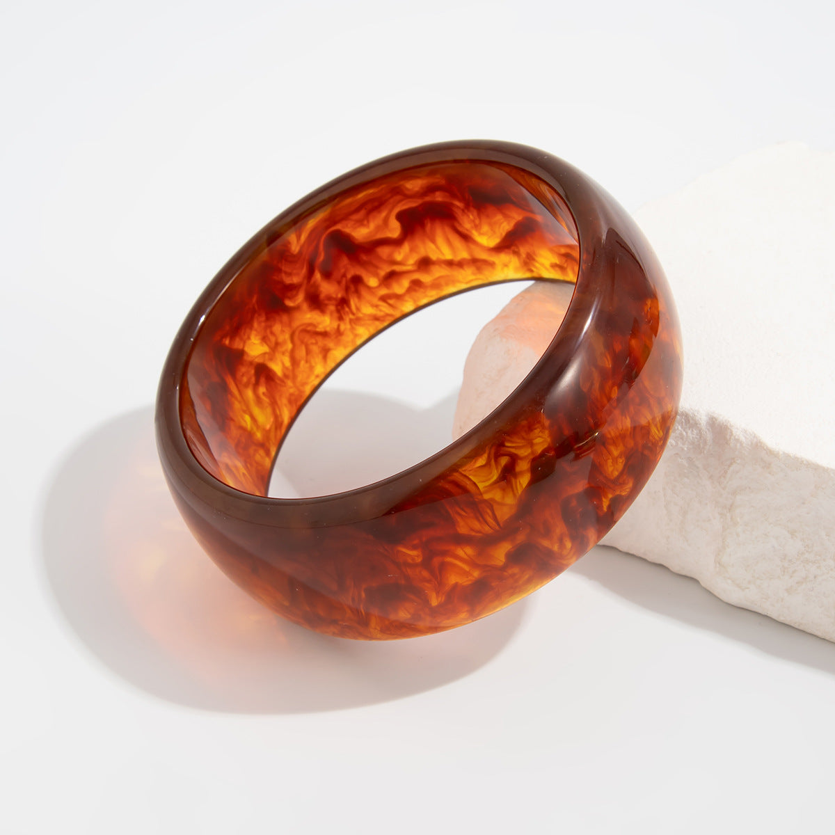 Kaylani Smudged Resin Bangle - Brown [GBRX98I2]