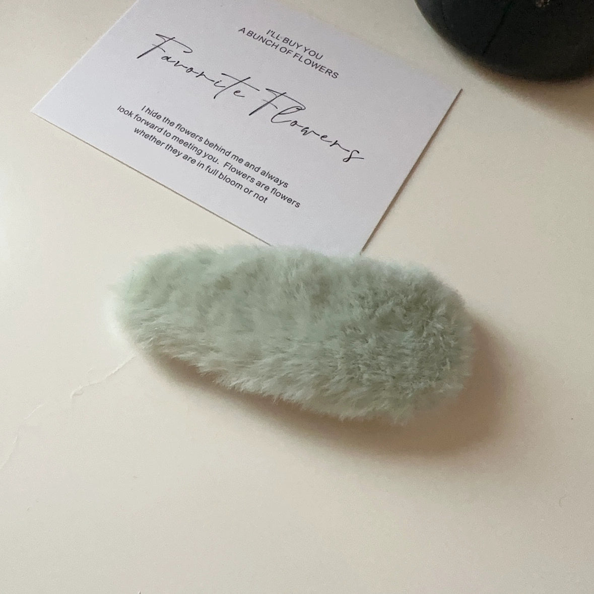 Aleyza Plush Water Drop Clip - Light Green [O1M0RIQK]