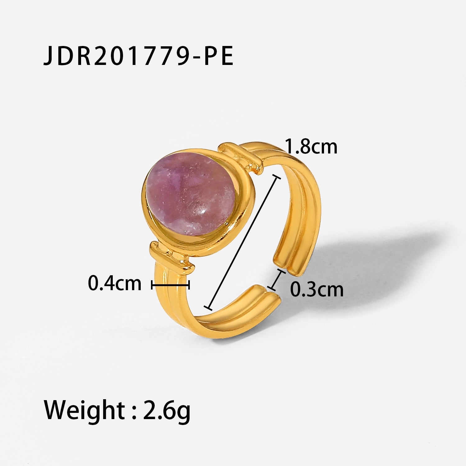 Milana Oval Open Ring - Purple [9MRAZPMM]