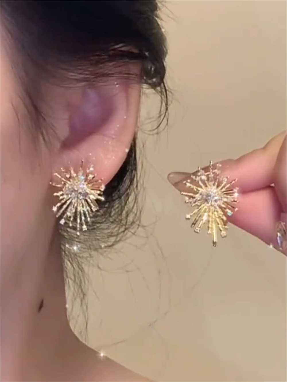 Yzabella Gilded Burst Earrings - Gold Plated (S925 Silver Post)