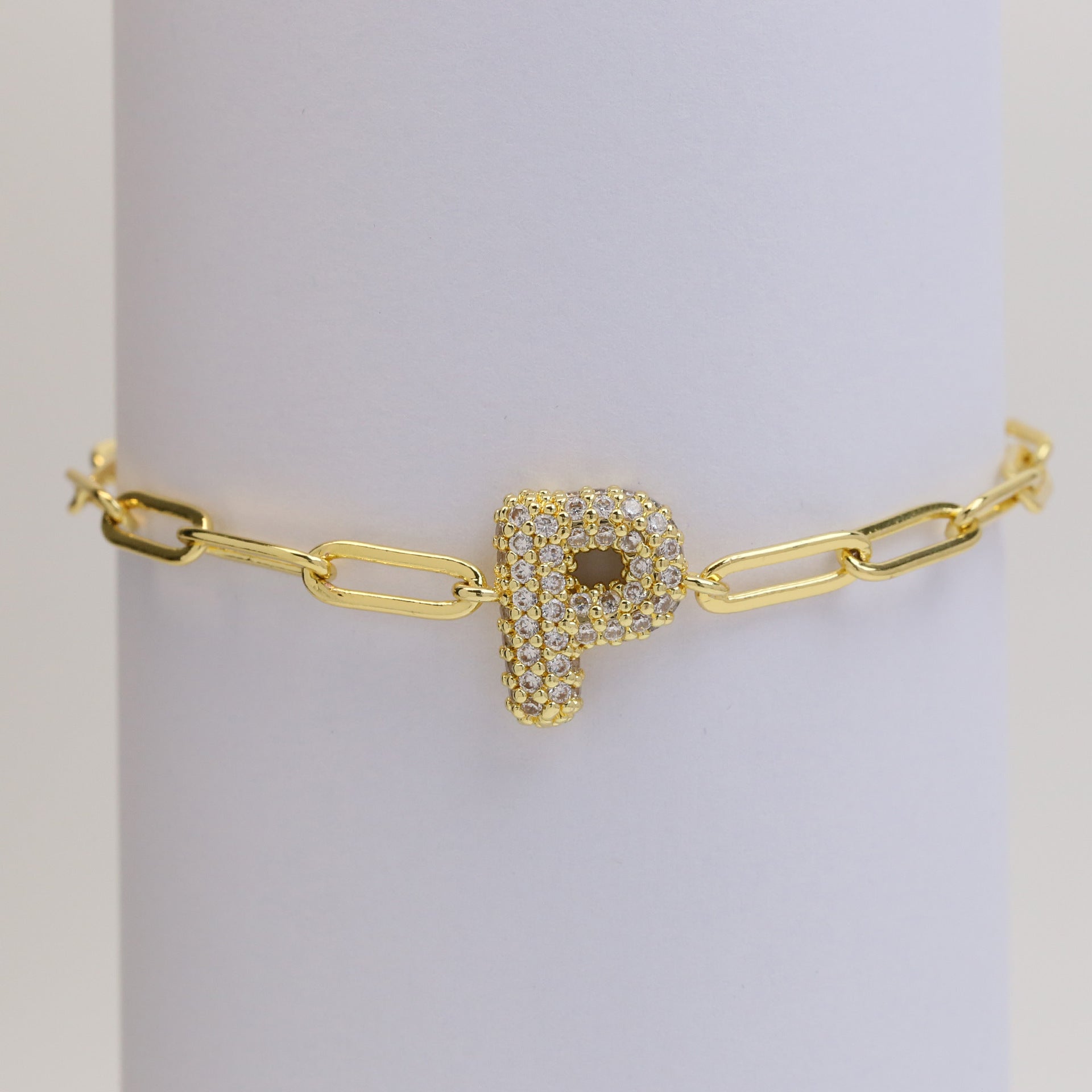 Willow Bubble Initial Bracelet - P [RN2K9RDI]