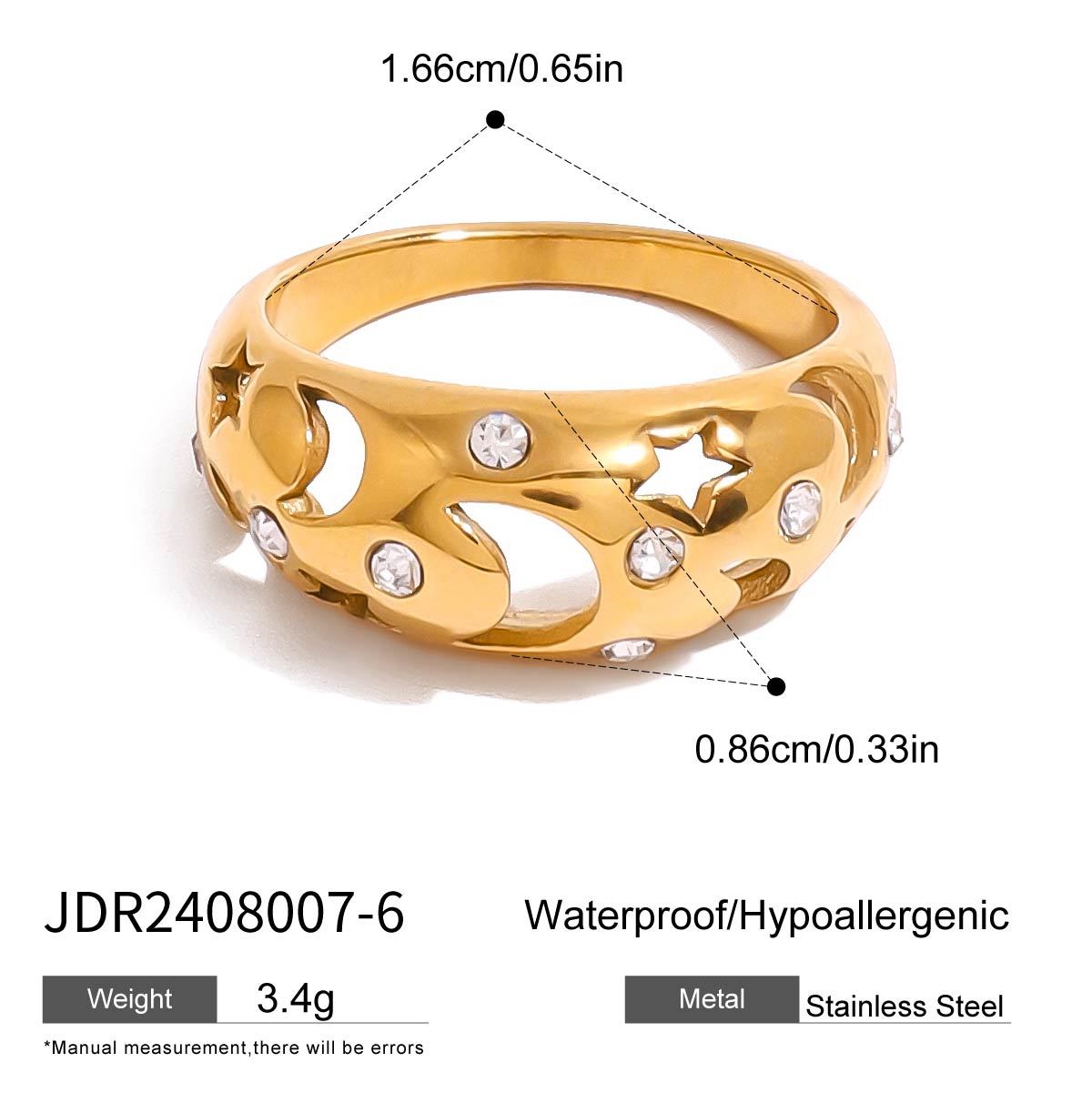 Arlynn Natural Stone Steel Ring - JDR2408007-6 [10PNS7Z5]