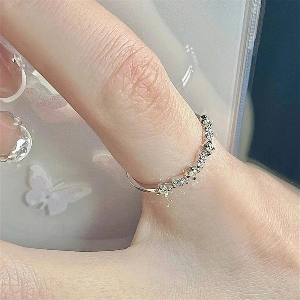 Rosaleigh Sparkle Band Ring - White Stone