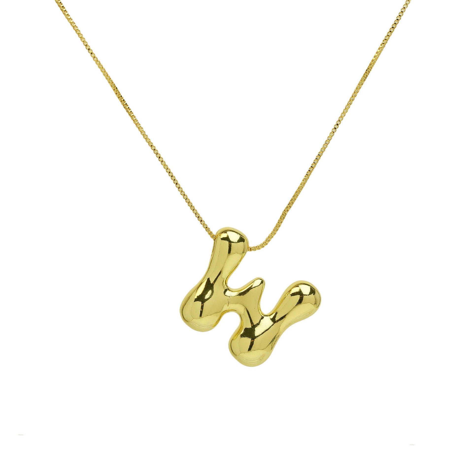 Virginia Bubble Initial Necklace - Letter W Necklace [2GOXI7LH]