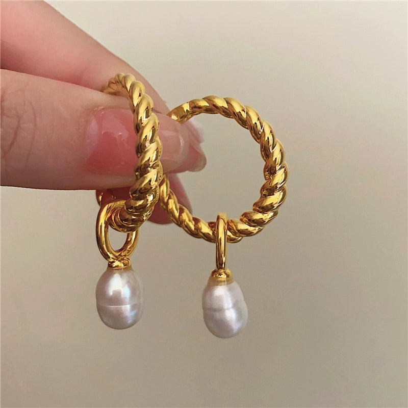 Jazaria Baroque Pearl Drop Earrings - Gold [FH2S7K3W]