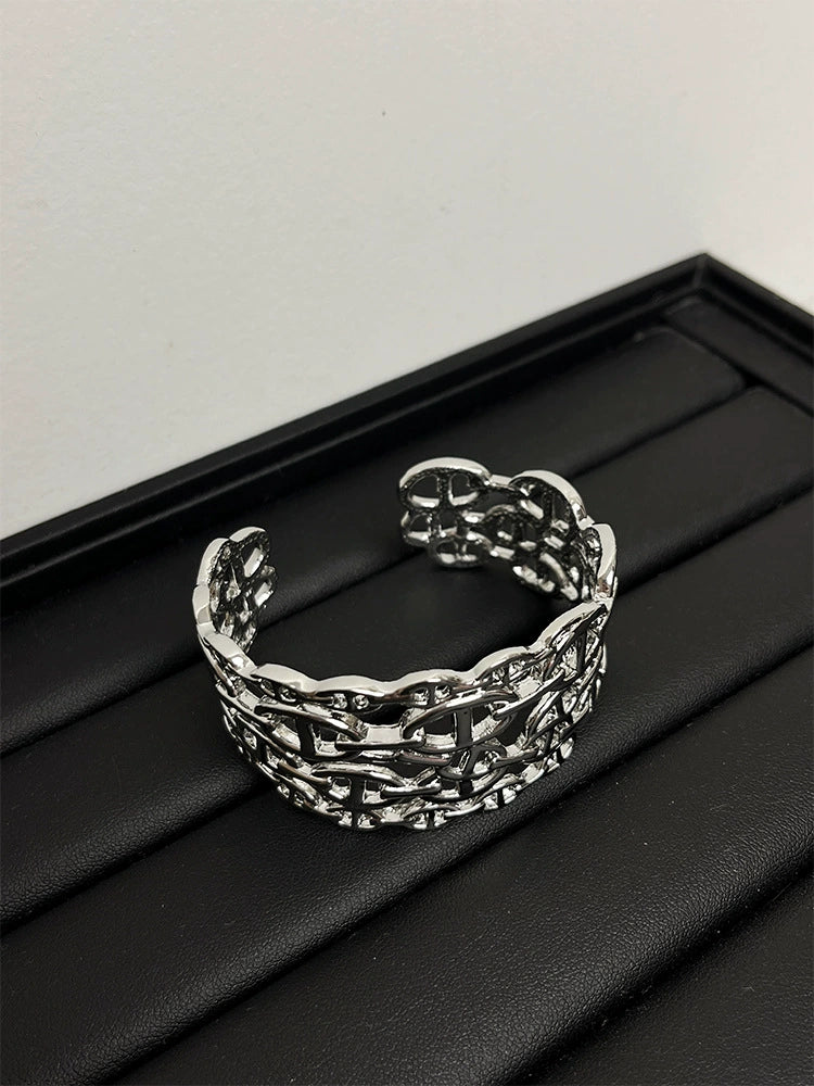 Gwynevere Statement Cuff Bracelet - Silver [RH8CP513]