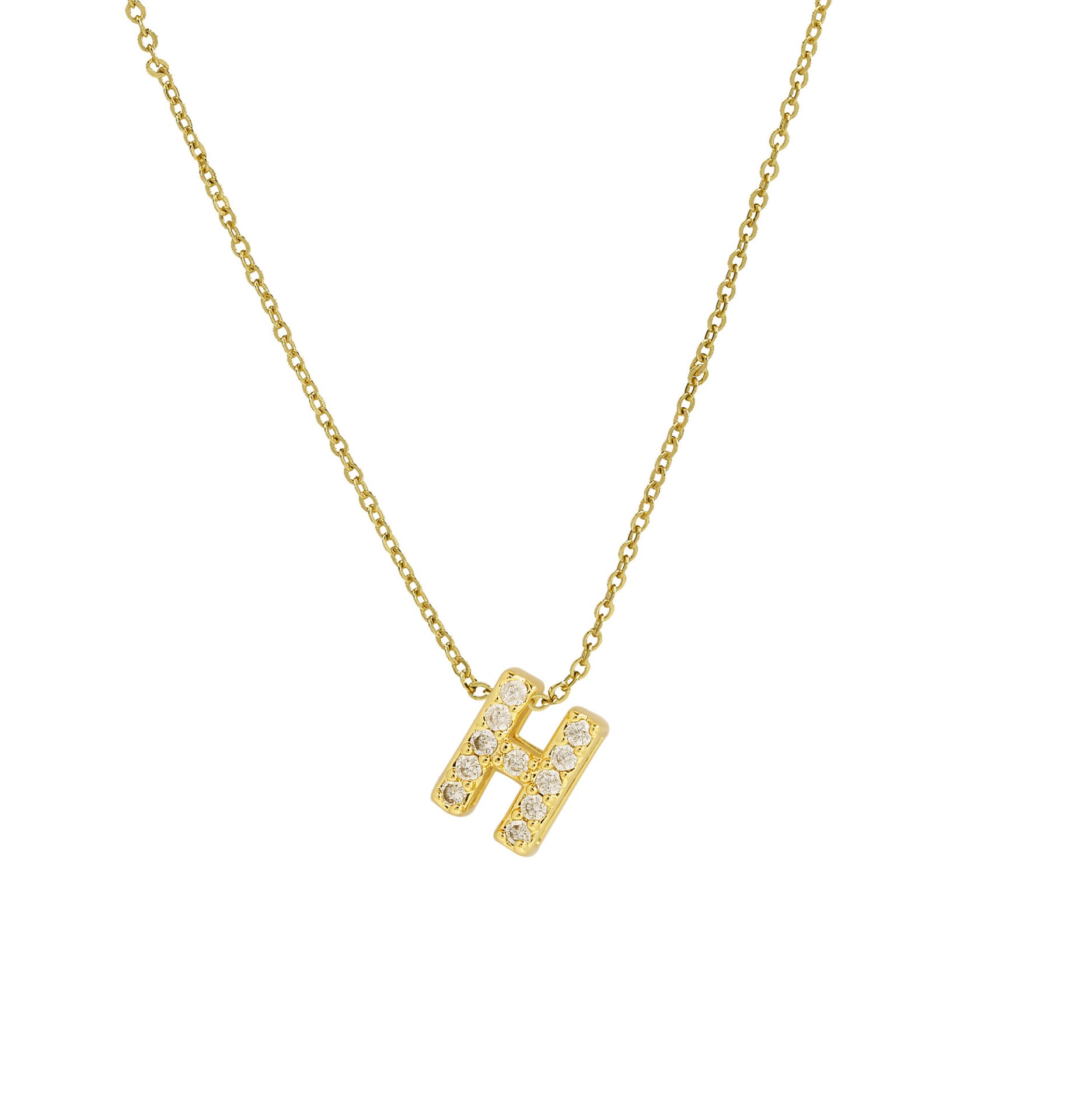 Caelynn Zircon Initial Necklace - H [9JL6LYFC]