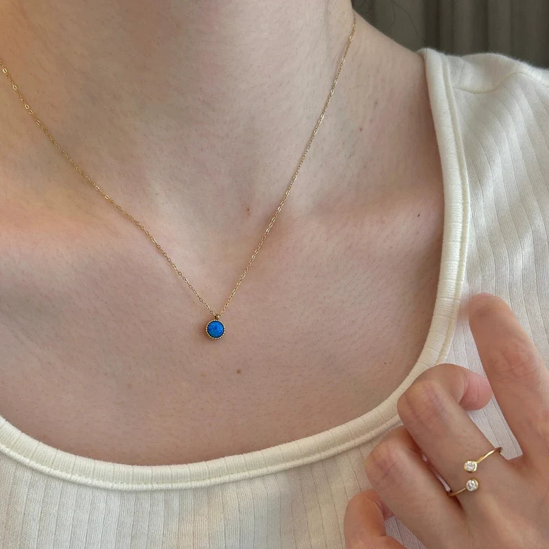 Leonie Opal Star Necklace - Opal Blue Necklace