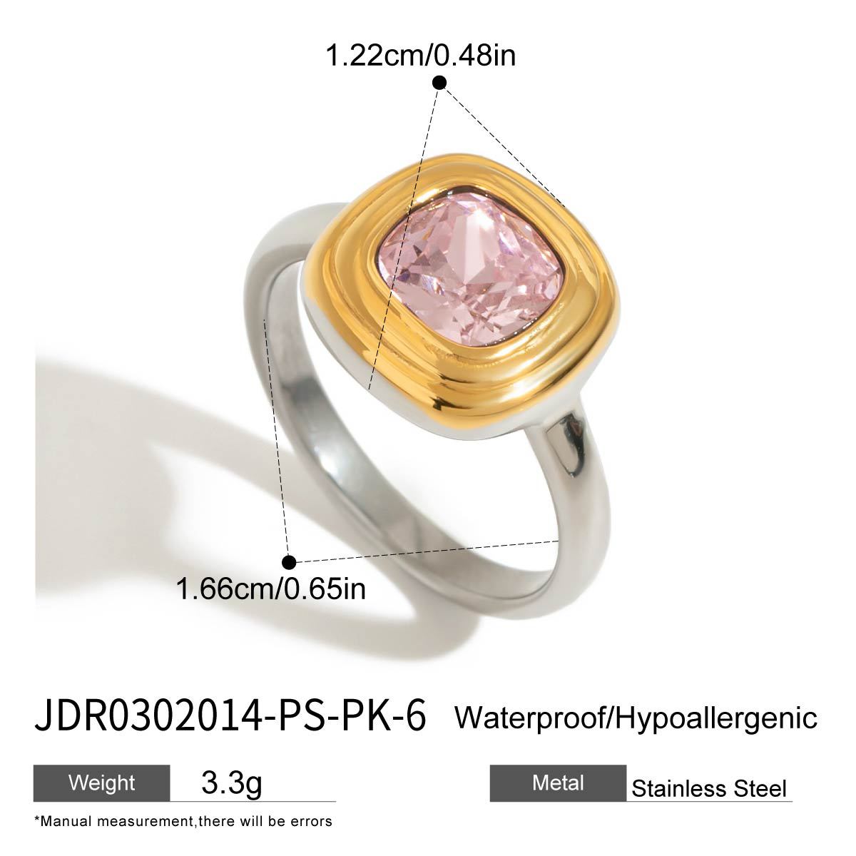 Anshika Pink Zircon Statement Ring - JDR0302014-PS-PK-6 [4FE9EJND]