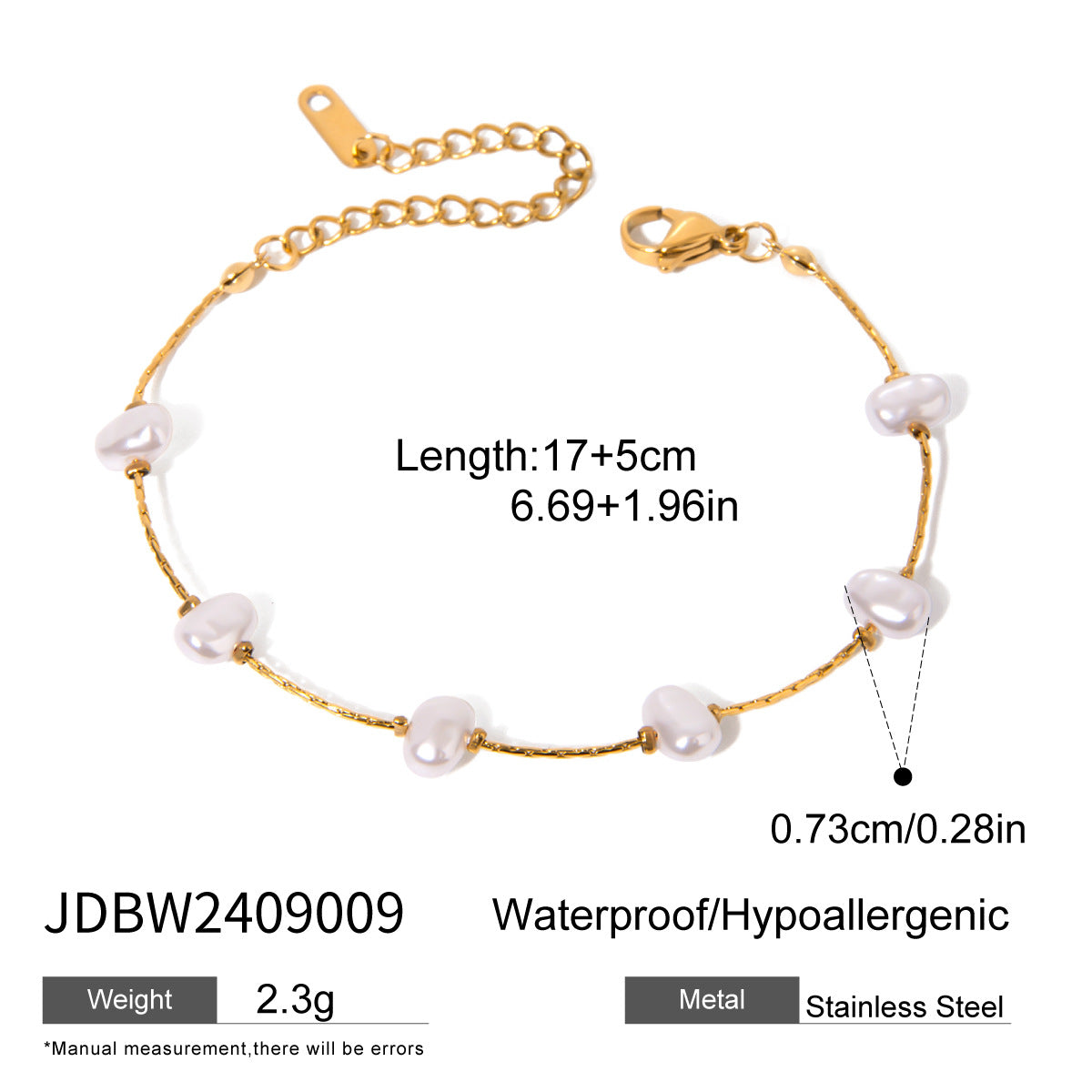 Genessis Pearl Cross Bracelet - Bracelet Style JDBW2409009 [BL3CZ041]
