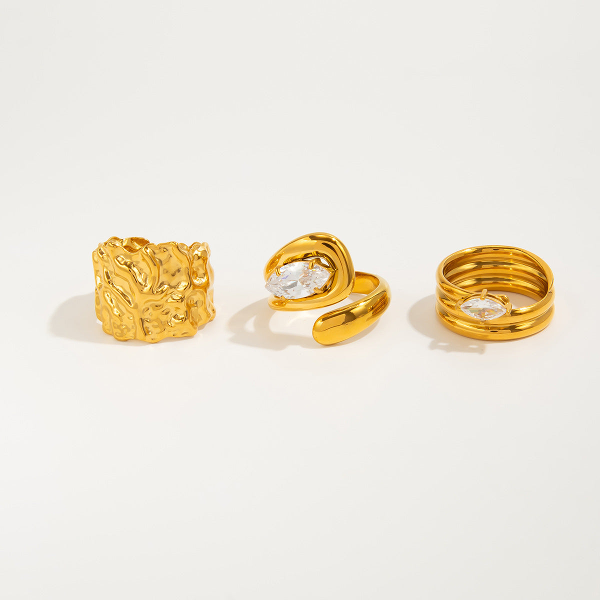Braylie Irregular Open Ring Set - Light Gold [I63LT0VX]