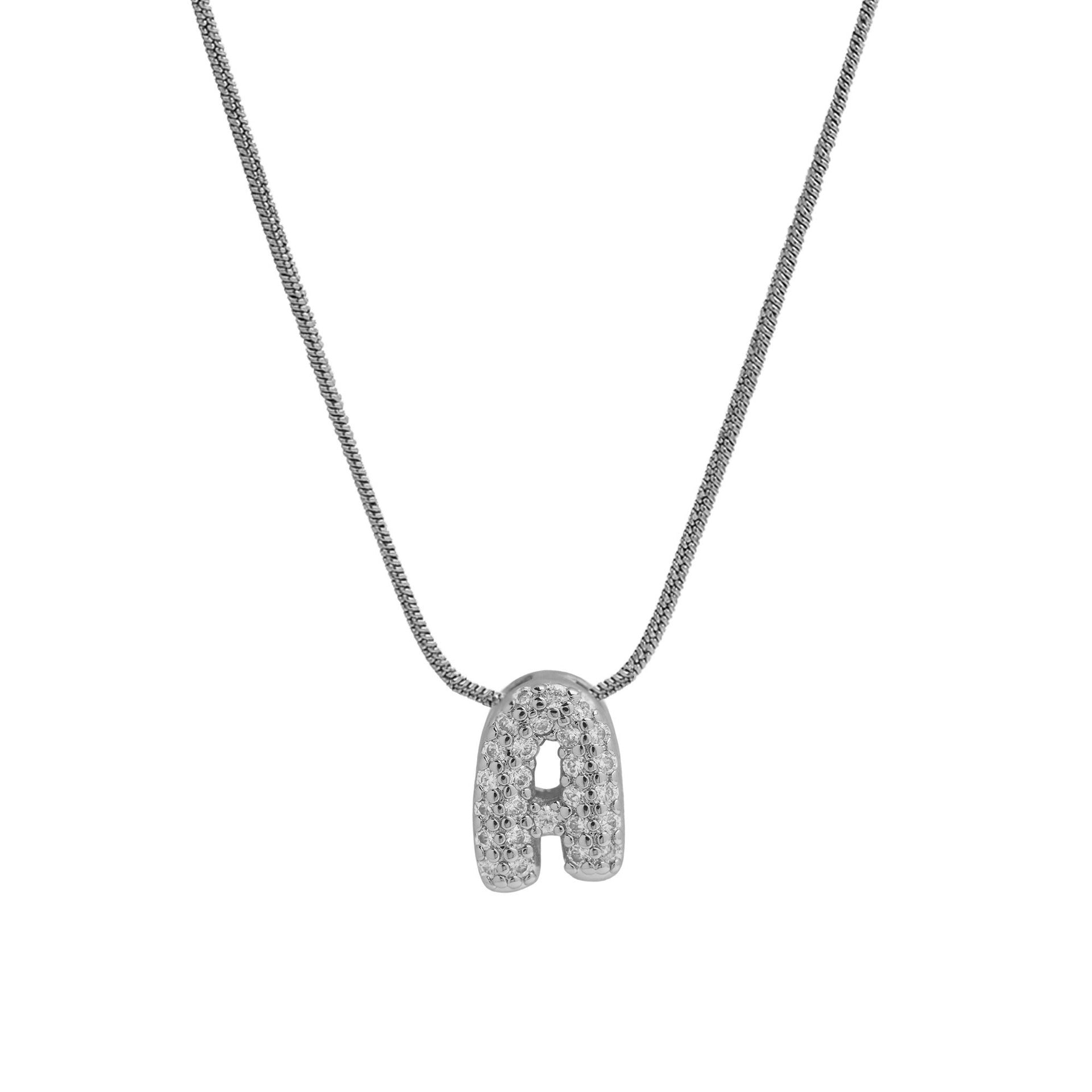 Deborah Initial Snake Necklace - Silver-tone A Initial [XLJQGVUX]