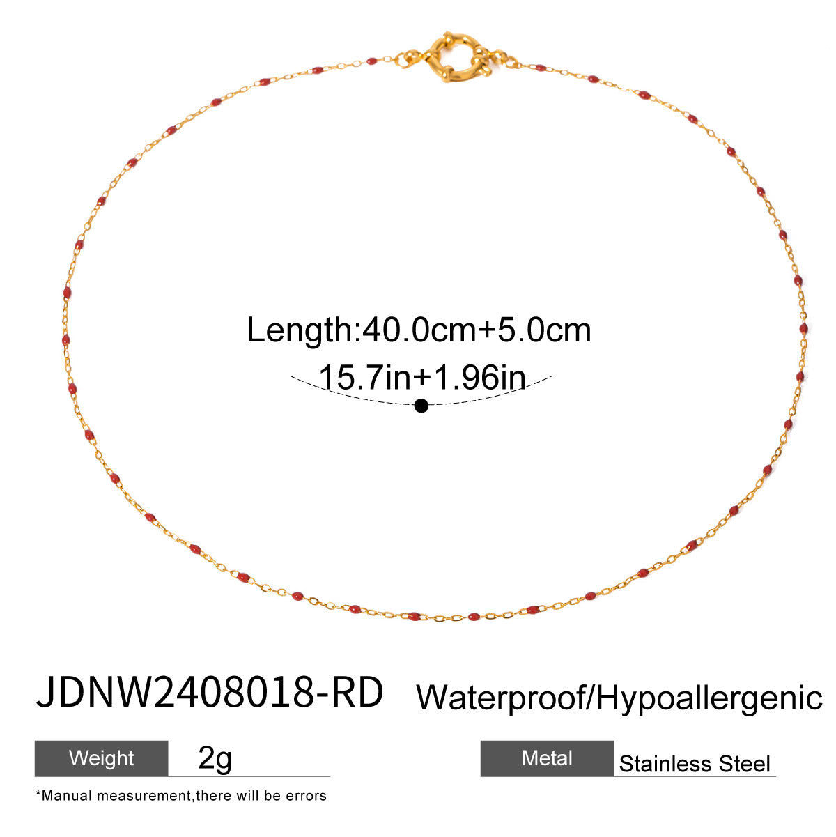 Etta Layered Heart Cross Necklace - JDNW2408018-RD [HEYITSAR]