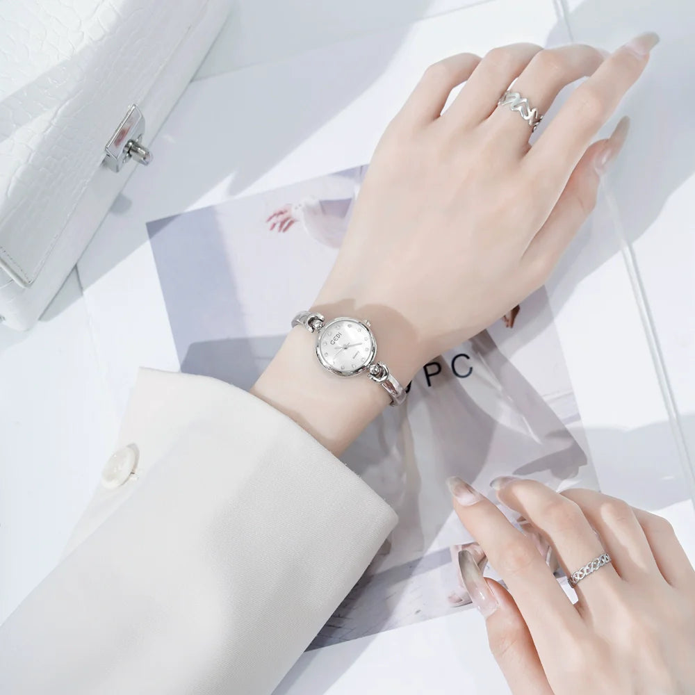 Aasiya Delicate Bracelet Watch - Snow White