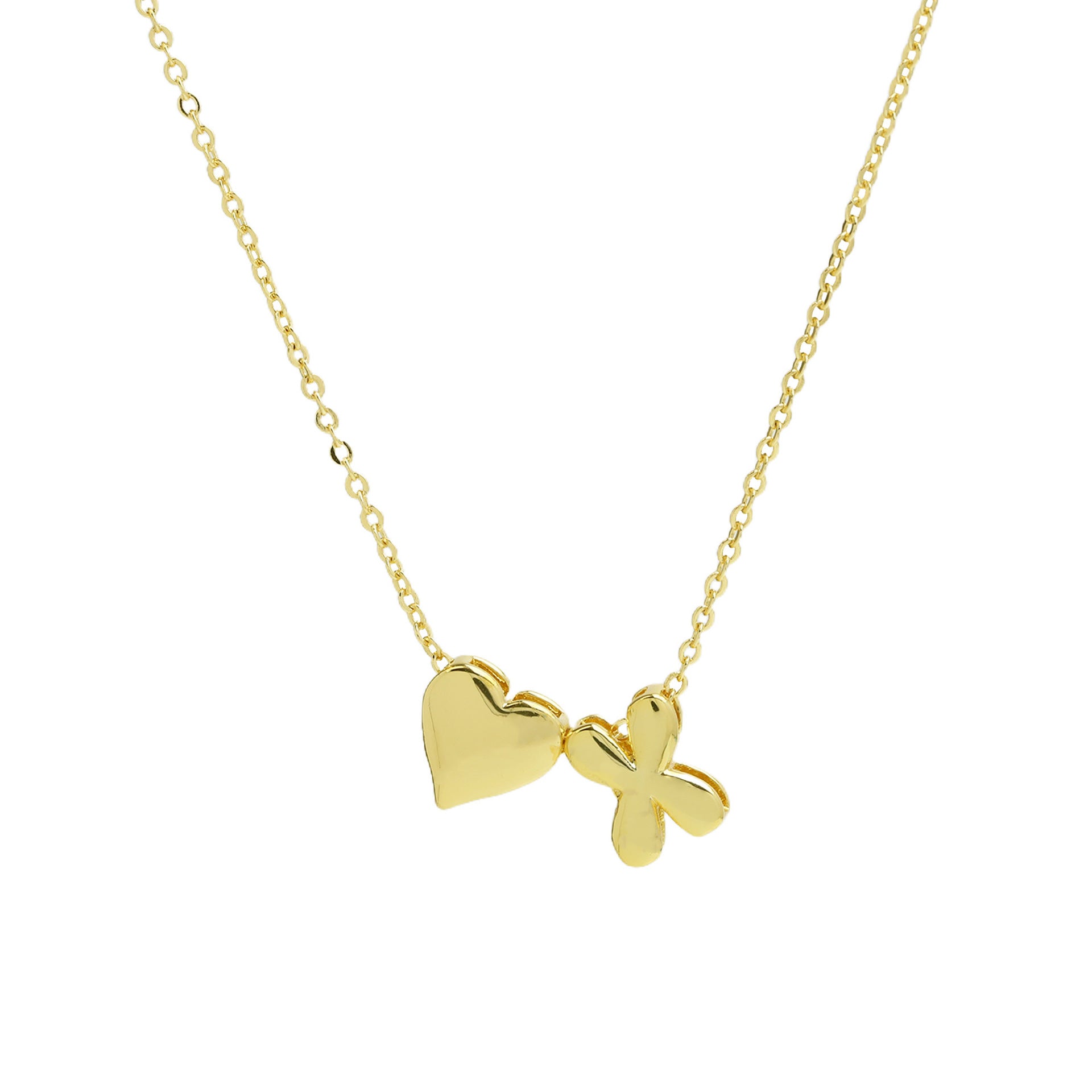 Korie Puffed Initial Necklace - Letter X Necklace [4FZVE4V0]