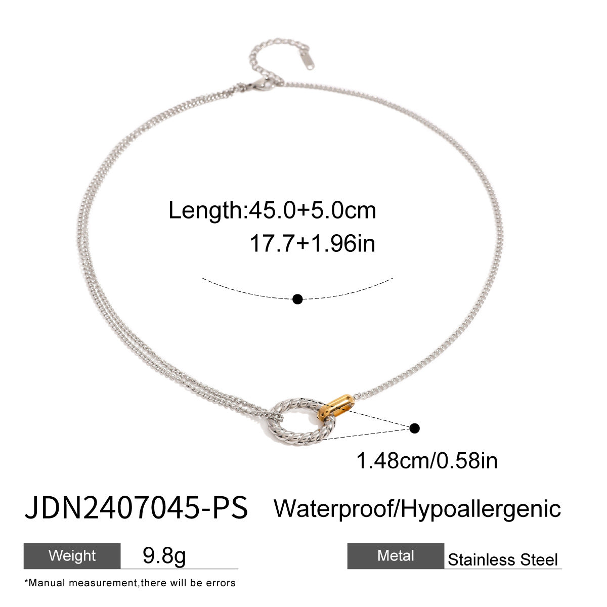 Oaklyn Twisted Geometric Jewelry - Layered Chain Necklace [1U8U0H47]