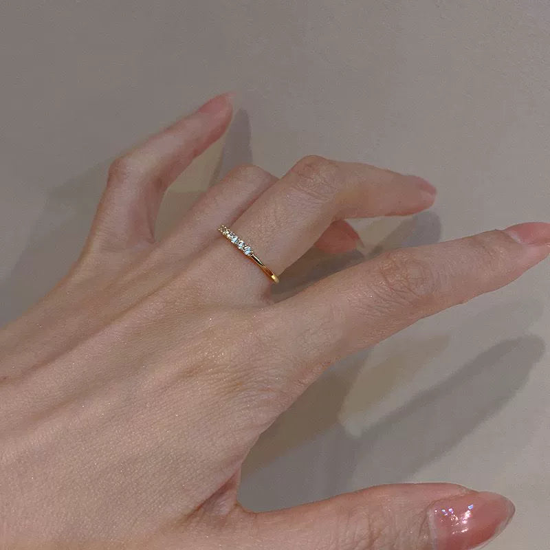 Loryn Golden Heart Zircon Ring - PavŽ Zircon Open Ring