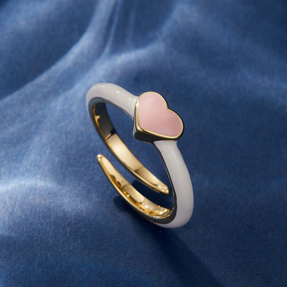 Addysen Enamel Heart Open Ring - Style 1 [URNJR6W2]